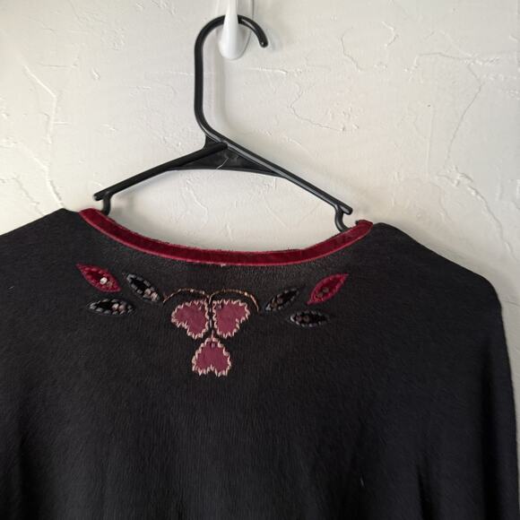 J Jill Sweater Y2k Whimsigoth Medium Petite Floral Embroidered Button‎ Cardigan - Picture 9 of 9